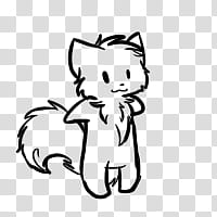 Chibi Kitty Line art transparent background PNG clipart