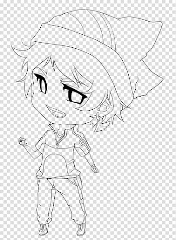 Chibi Nero Line Art transparent background PNG clipart