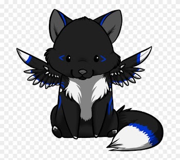Chibi Wolf Pup With Wings - Drawing
