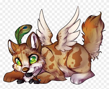 Chibi Wolf Pup With Wings - Gray Wolf