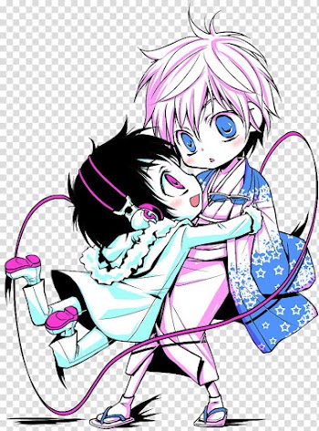Chibis, two anime character transparent background PNG clipart