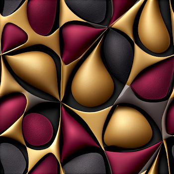 Chic 3D Golden and Burgundy Pattern