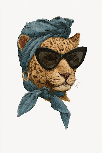 Chic Leopard Portrait in Cat-Eye Sunglasses