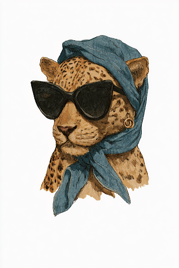 Chic Leopard Portrait with Cat-Eye Sunglasses