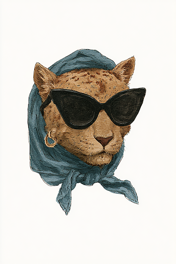 Chic Leopard Portrait with Cat-Eye Sunglasses