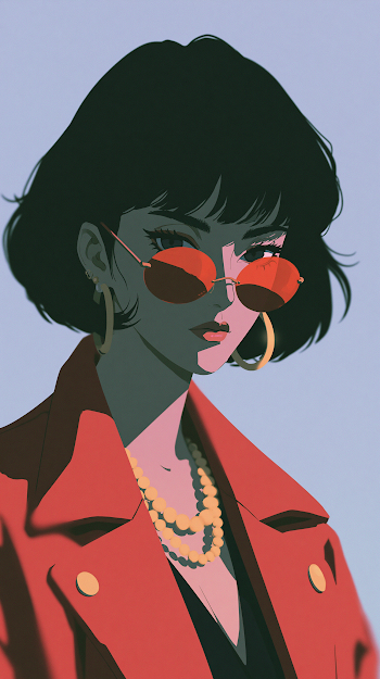 Chic Portrait of a Cool Girl in 2D Art