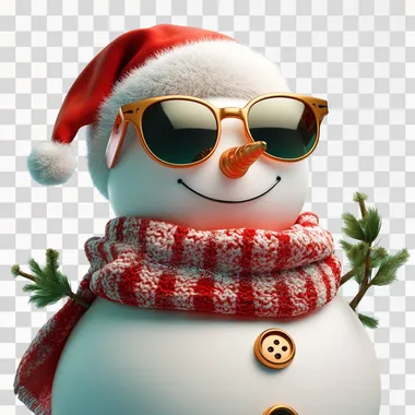 Chic Snowman: Luxury Glasses in a Festive 3D Icon