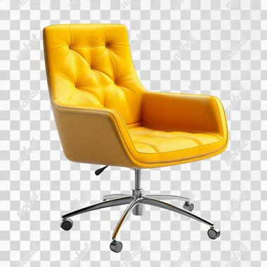 Chic Yellow Office Chair: 3D Render on White Background