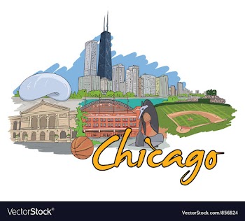 Chicago doodles vector image