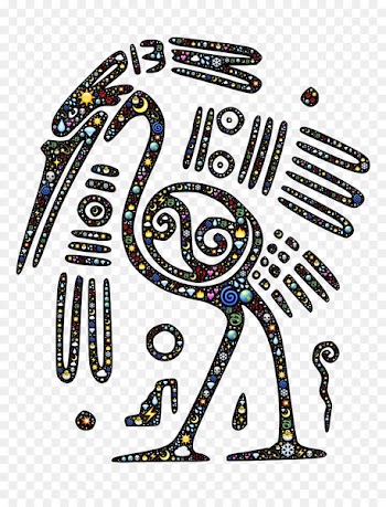 Chichen Itza Maya civilization Bird Preclassic Maya Ancient Maya art - Free to pull the birds hieroglyphic decorative painting 