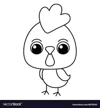 chicken cartoon coloring page for kids