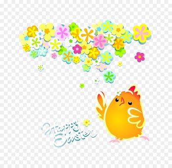 Chicken Clip art - Vector color Easter wreath bubble chicken 
