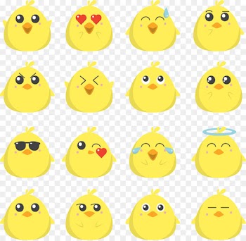 Chicken Drawing Emoji - Rooster essential cute little yellow chicken 