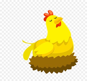 Chicken Duck - Vector Yellow Elegant Easter Bubble Chicken 