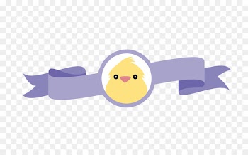 Chicken Easter Cartoon Illustration - Vector chick purple banner creatives 
