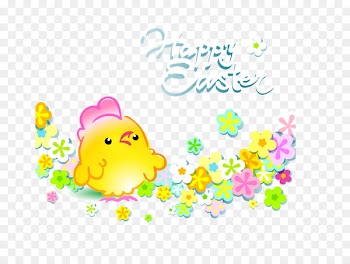 Chicken Easter Vecteur - Vector colored wreaths around Easter chicks 