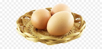 Chicken Egg white Balut Food - Three eggs on the basket 