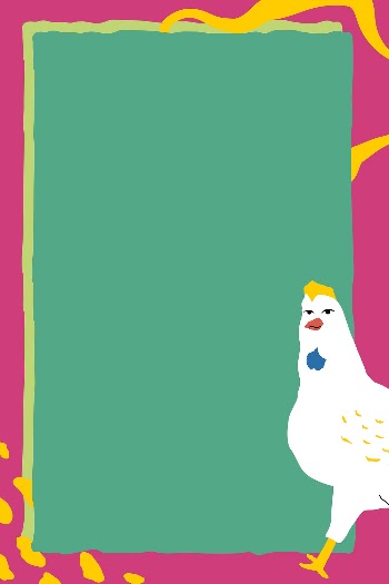 Chicken frame background, funky pink | Free PSD - rawpixel