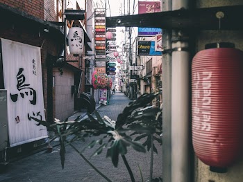 Chicken Japanese Kanji Banner Near Store