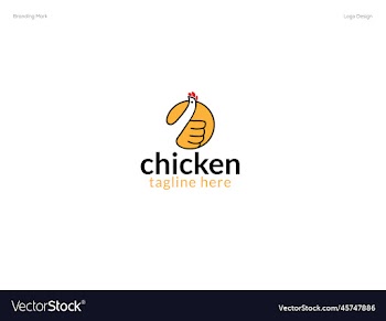 chicken logo design with hand