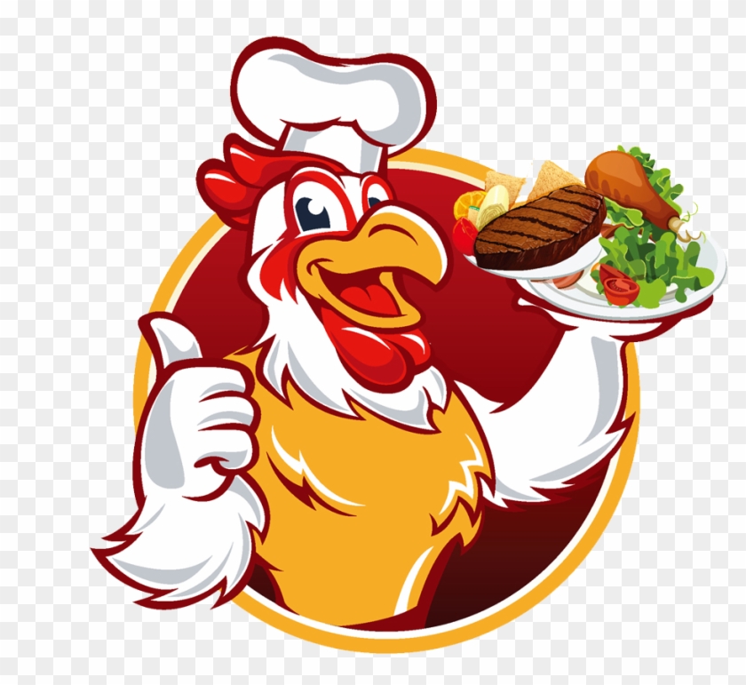 Chicken Meat Chef Cartoon - Chicken Chef Png