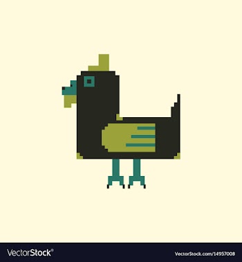 Chicken pixel art animal farm vector image