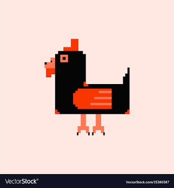 Chicken pixel art animal farm vector image