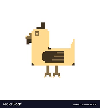 Chicken pixel art animal farm vector image