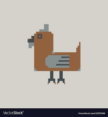Chicken pixel art animal farm vector image