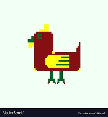 Chicken pixel art animal farm vector image