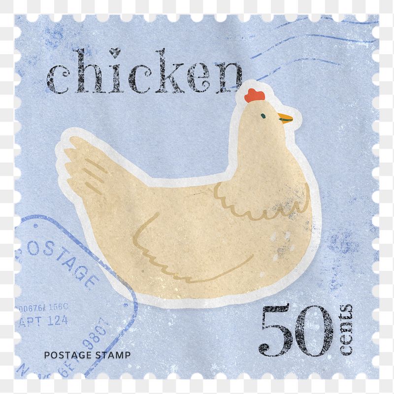 Chicken png post stamp sticker, | Free PNG - rawpixel