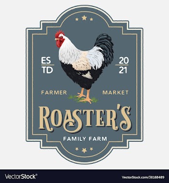 chicken poster label design farm template
