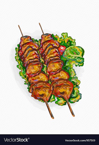 Chicken shish kebab vector image
