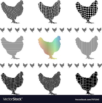 Chicken Silhouette Set vector image