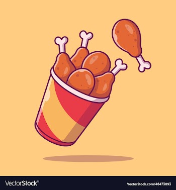 chicken wing on bucket cartoon