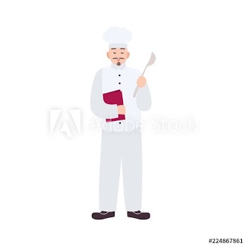 Chief, qualified cook, restaurant, kitchen or culinary worker wearing uniform and toque