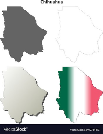 Chihuahua blank outline map set vector image