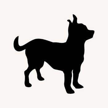 Chihuahua dog silhouette collage element, | Free PSD - rawpixel