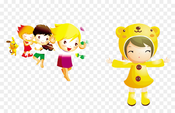 Child Animation Illustration - A group of children playing png ...