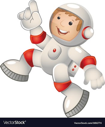 Child astronaut jumping vector image