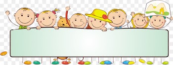 Child Banner Placard Illustration - Cute cartoon children illustrations 