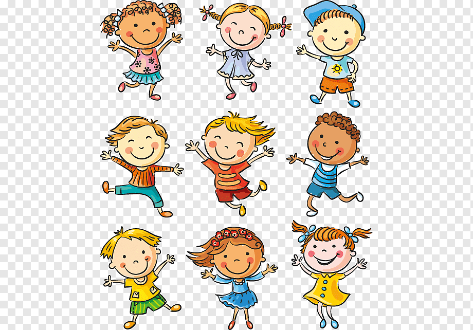 Child Cartoon Drawing Illustration, Nine children cartoon illustration material, cartoon Character, face, text png