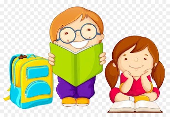 Child, Cartoon, Girl Reading A Novel PNG