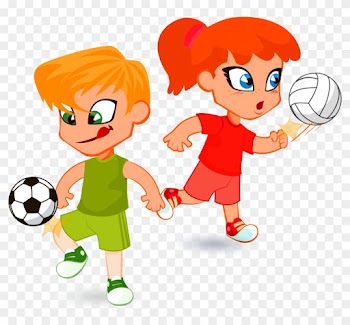 Child Cartoon Illustration - Children Playing Football Cartoon