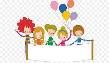 Child Cartoon - Vector cartoon kids get balloon material 