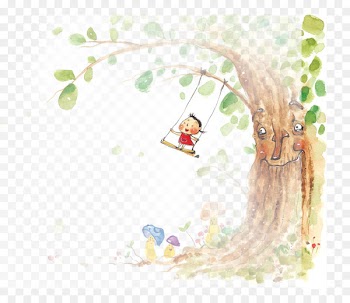 Child Cartoon Wall decal Cuteness Illustration - Cute cartoon kids swing 