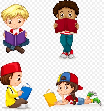 Child Clip art - Vector hand-painted children reading 