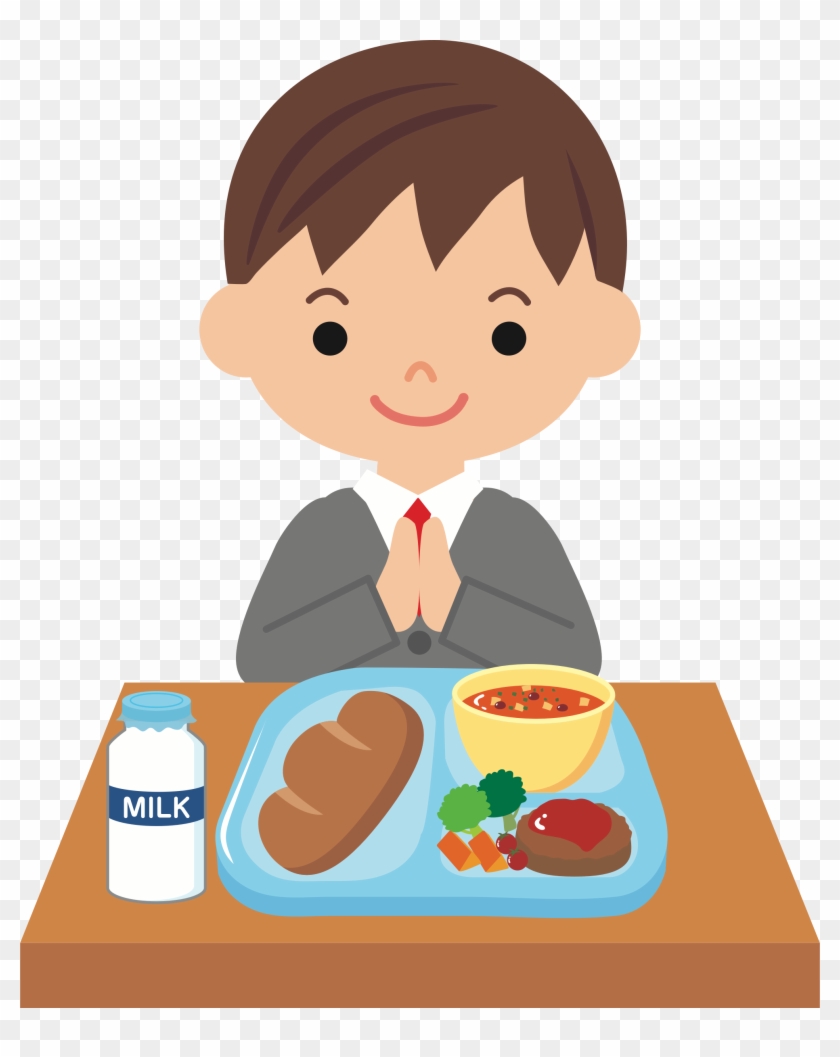 Child Eating Lunch Download - Pray Before Meal Clipart