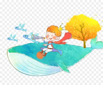 Child Illustration - Whale on the little prince 