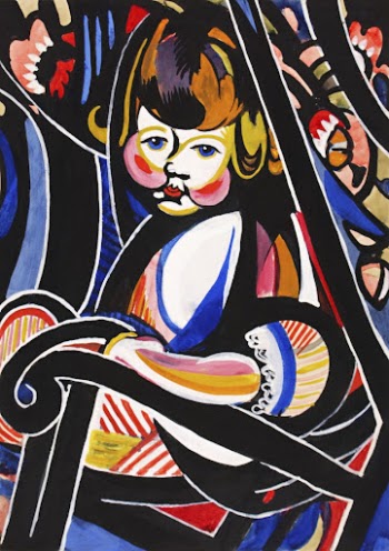 Child in Rocker (ca.1916) painting | Free Photo Illustration - rawpixel